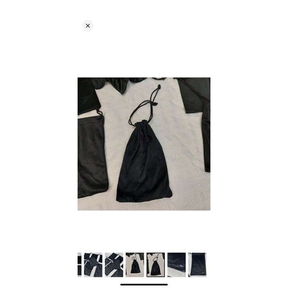 7A*  double drawstring dust storage bags solid black fits glass case lot of 7 - Picture 6 of 6